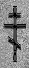 Black Orthodox Cross Shimmer Silver